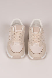 Sneakers m. guld detaljer Beige