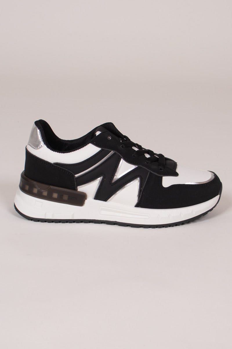 Sneakers m. sølv detaljer Sort