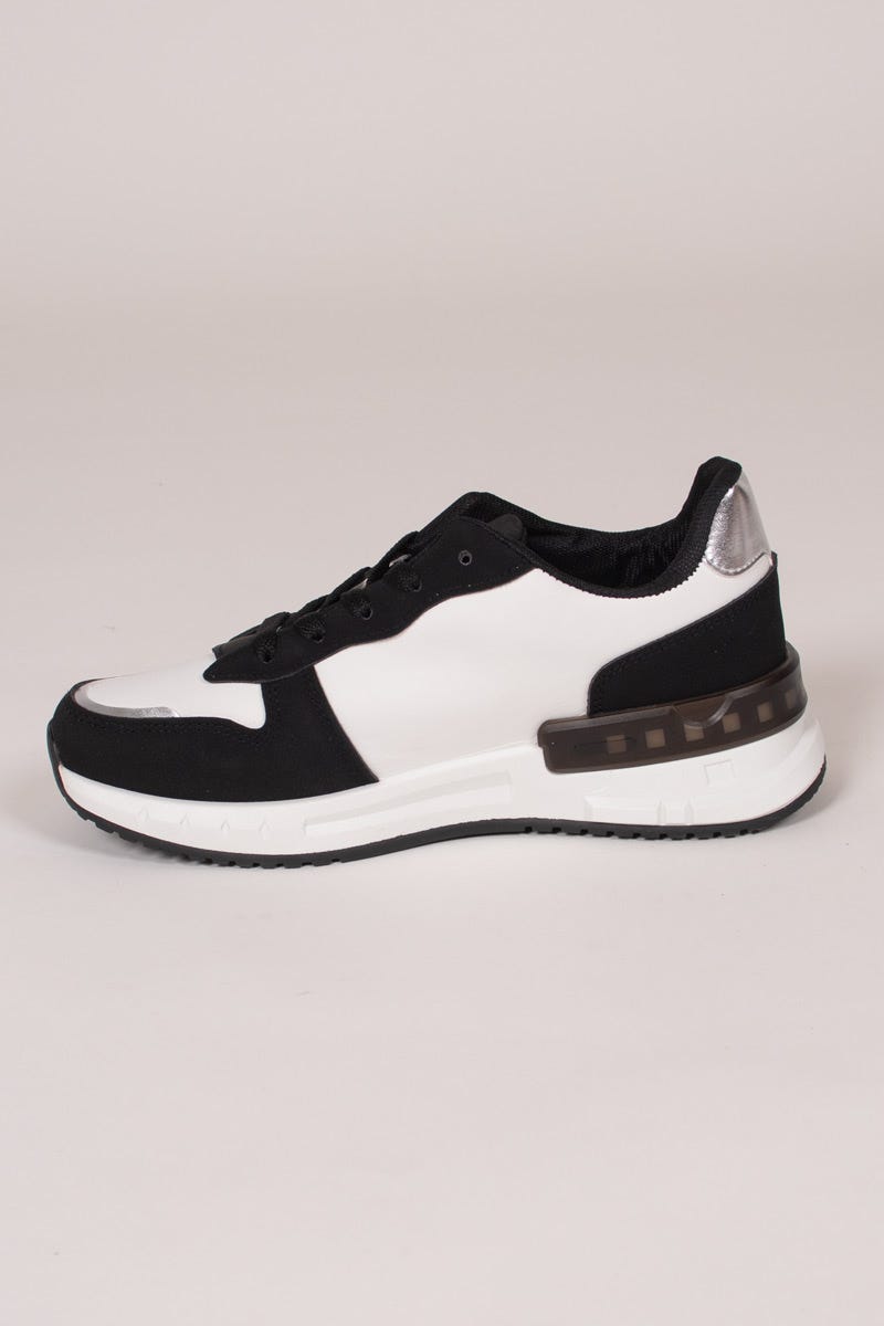 Sneakers m. sølv detaljer Sort