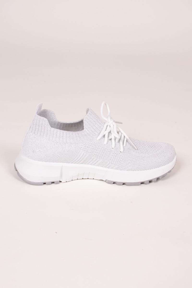 Mesh sneakers m. glimmer Hvid