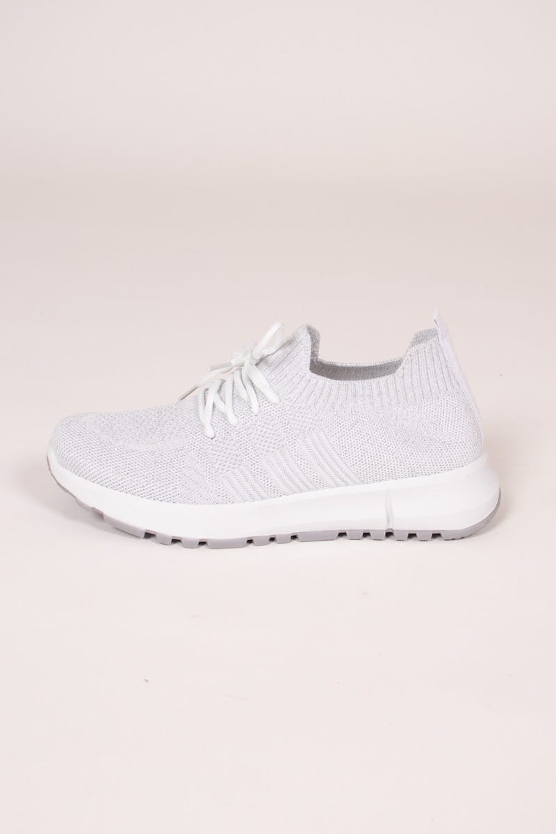 Mesh sneakers m. glimmer Hvid