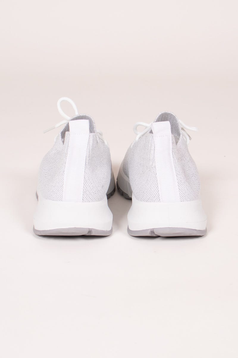 Mesh sneakers m. glimmer Hvid