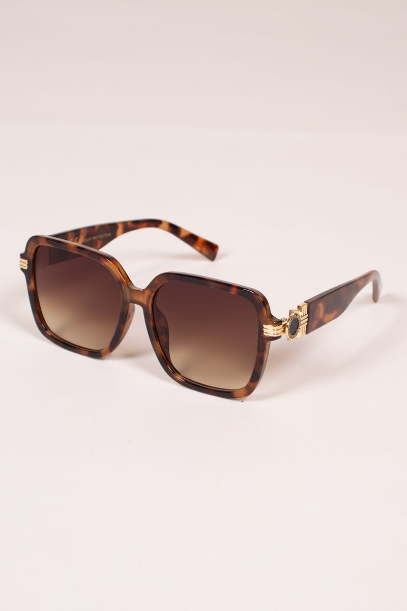 Solbrille m. græsk inspirerede detaljer Leopard