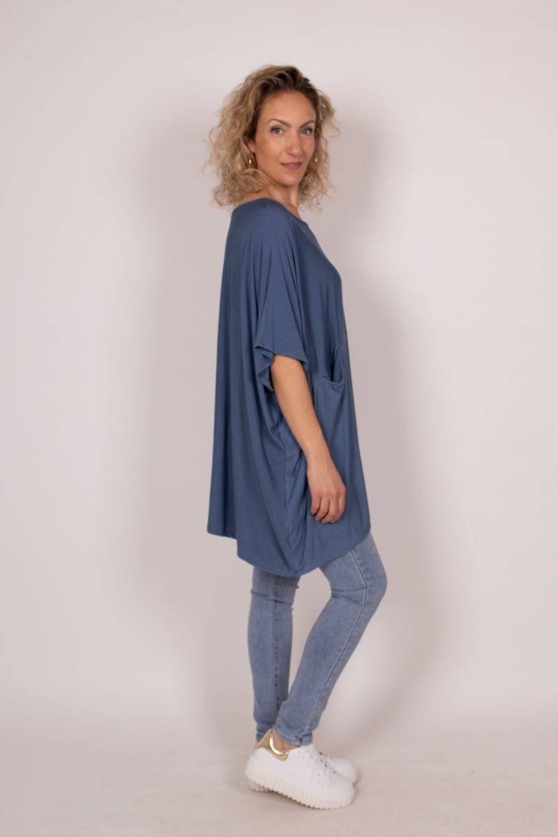 Poncho T-shirt Blå