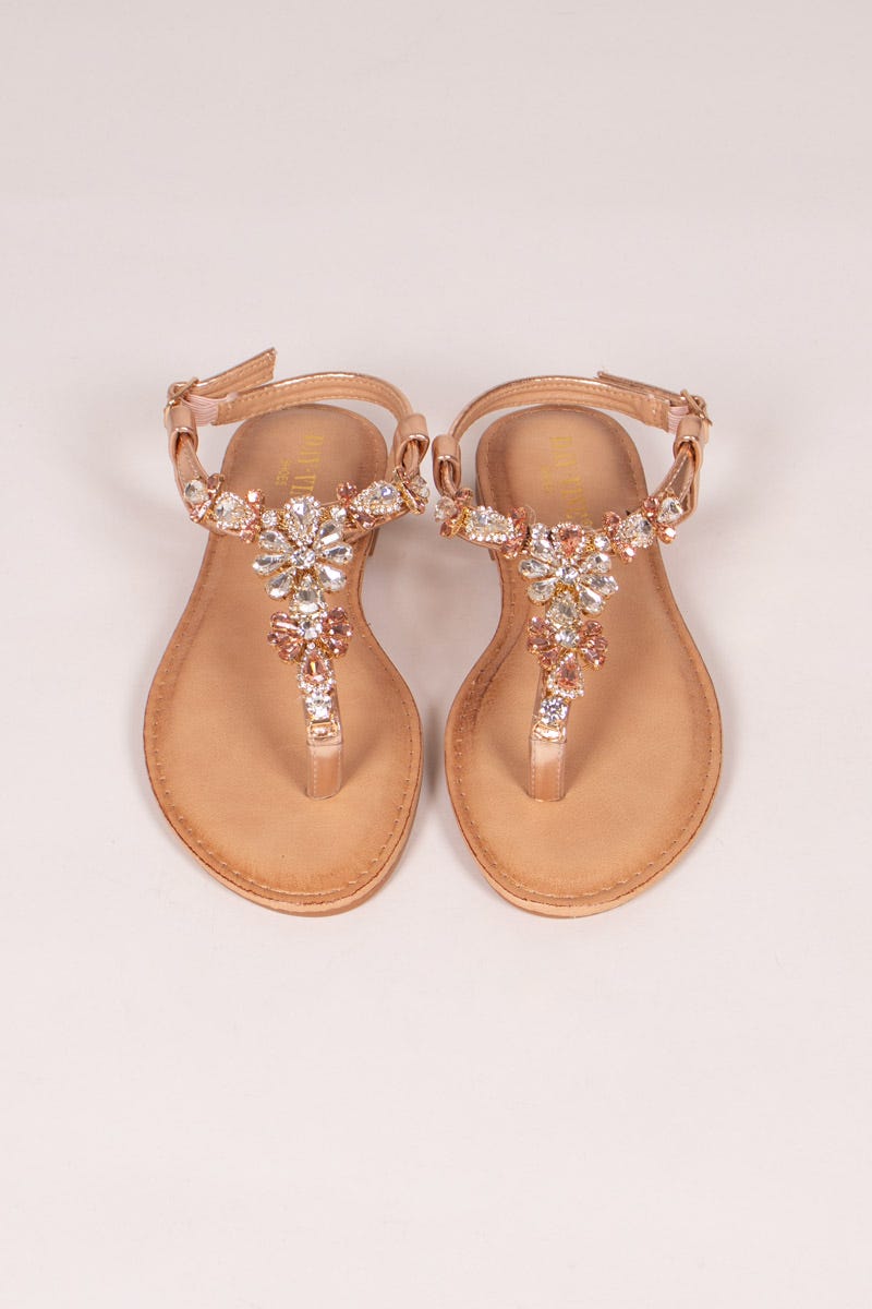 Sandal m. sten Rosa