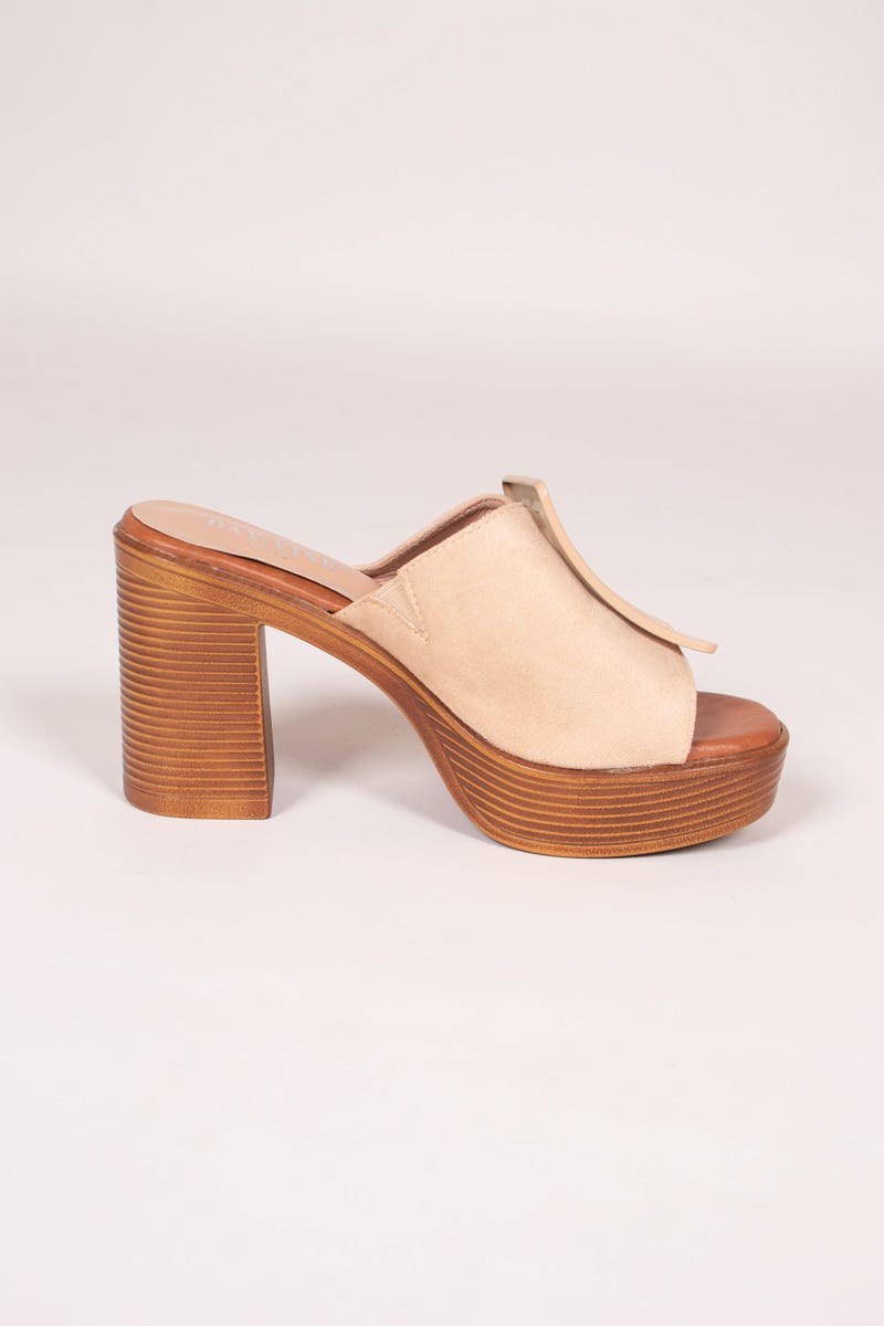 Højhælet plateau sandal Beige