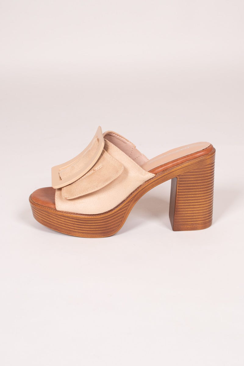 Højhælet plateau sandal Beige