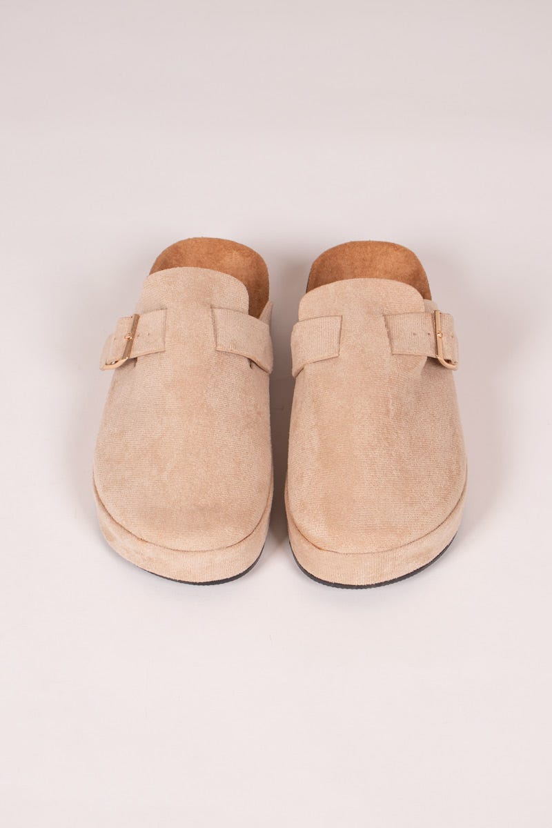 Slippers m. tyk sål Beige