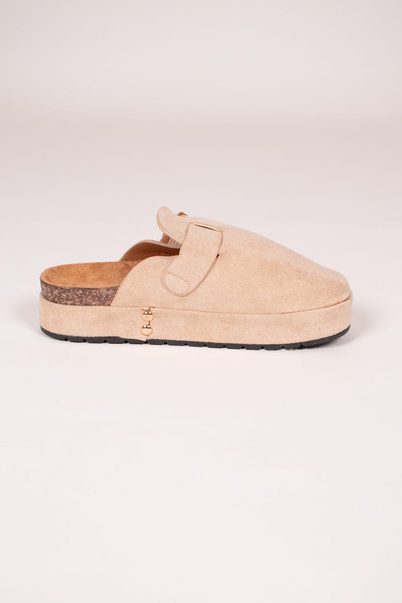 Slippers m. tyk sål Beige