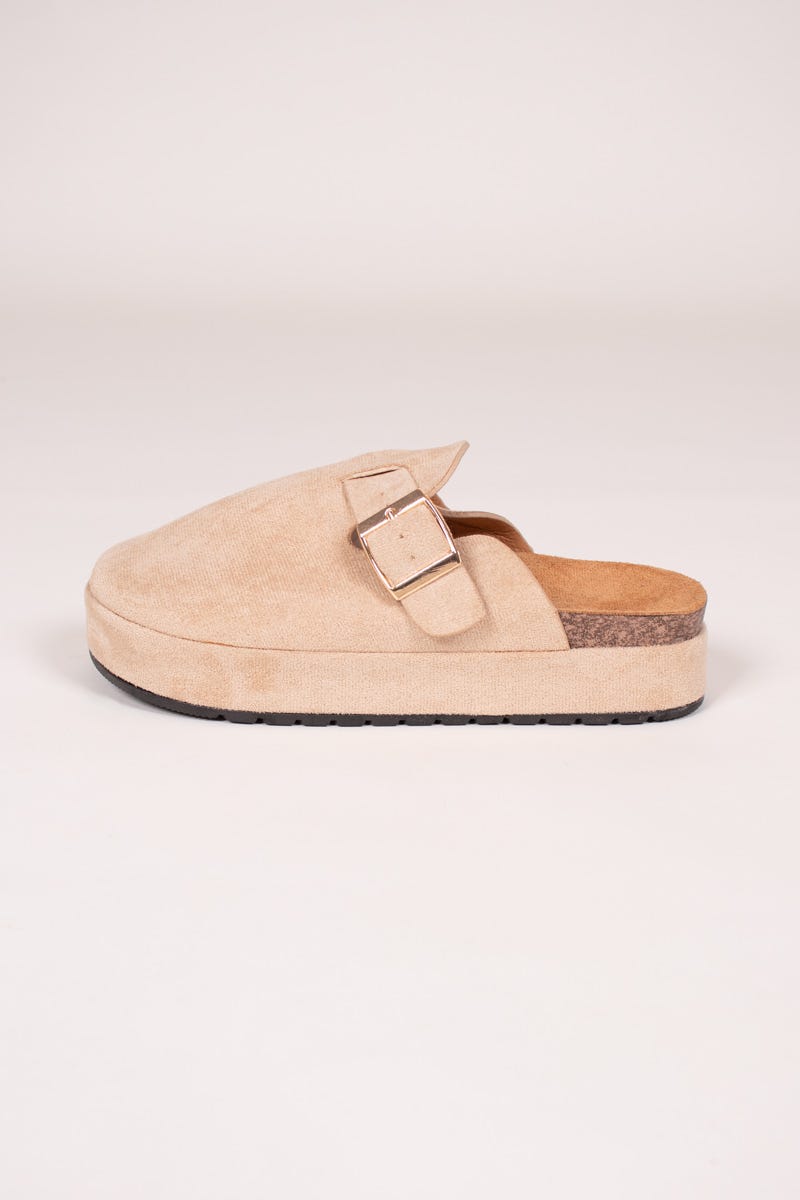 Slippers m. tyk sål Beige