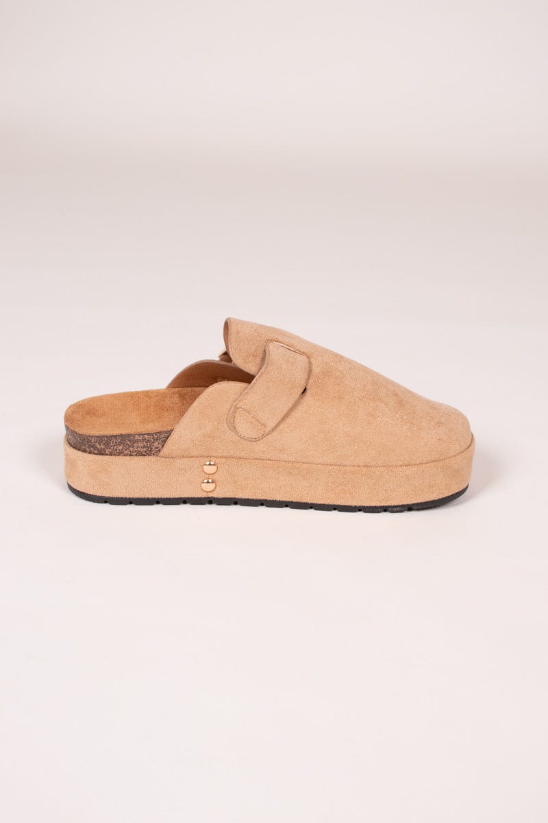 Slippers m. tyk sål Taupe