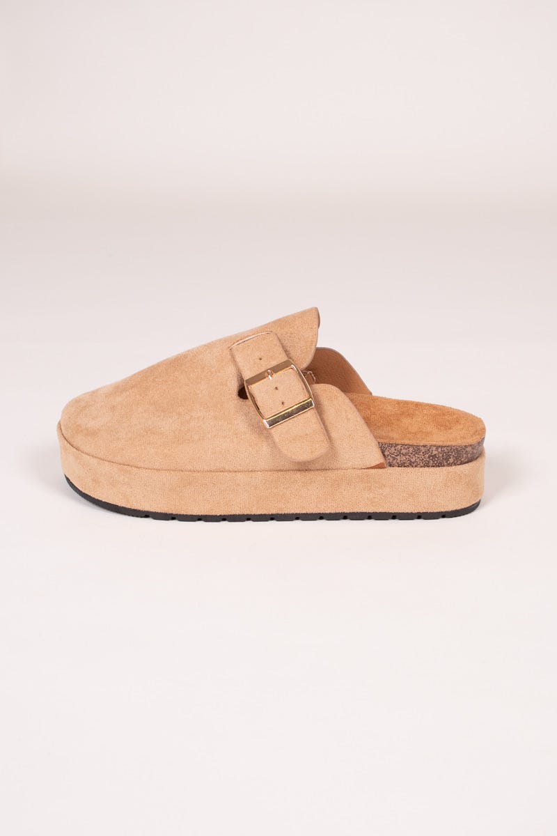 Slippers m. tyk sål Taupe