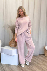 Bluse m. fløjlslook Rosa