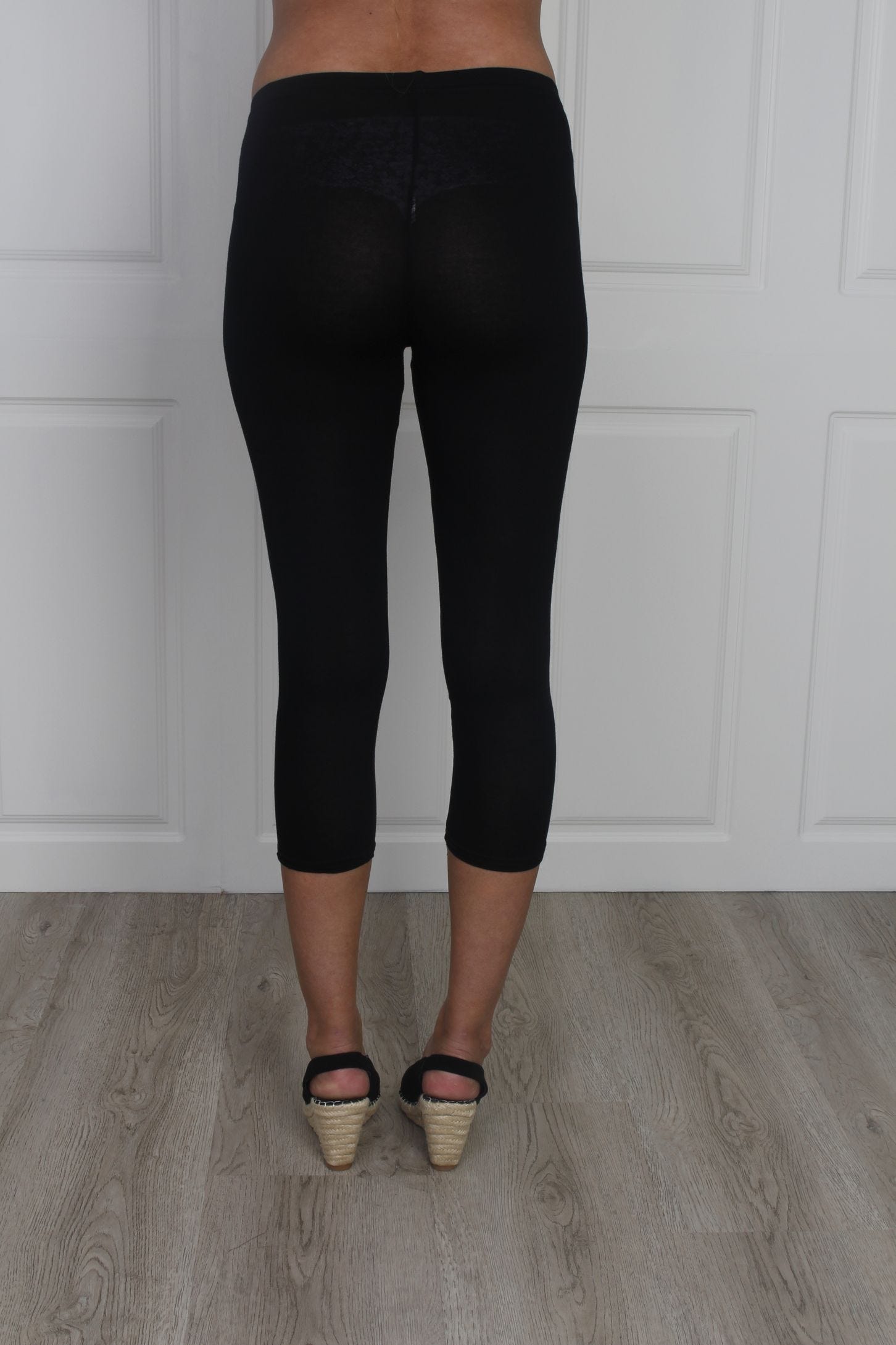 3/4 leggings, sort