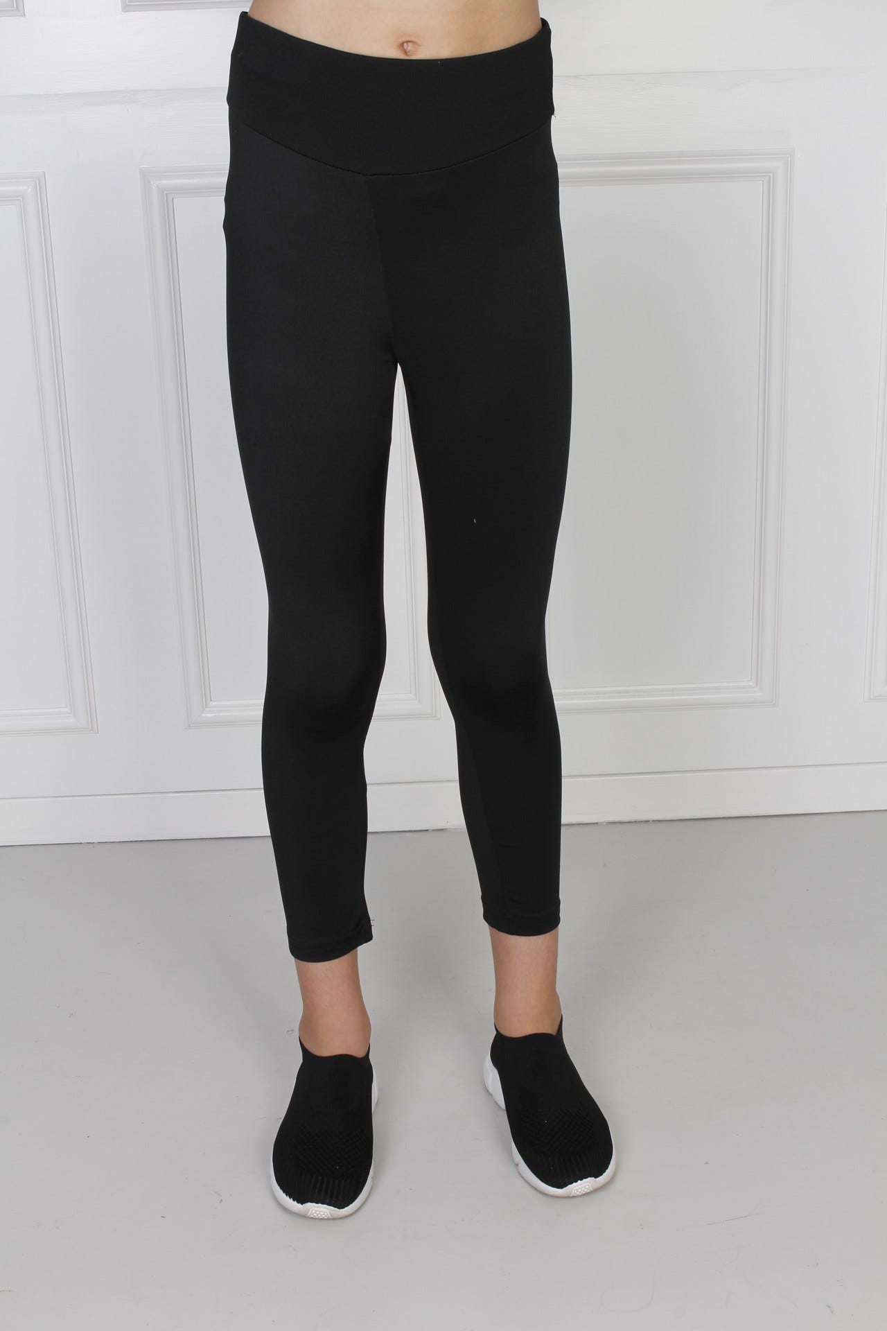 Højtaljet plain leggings, sort