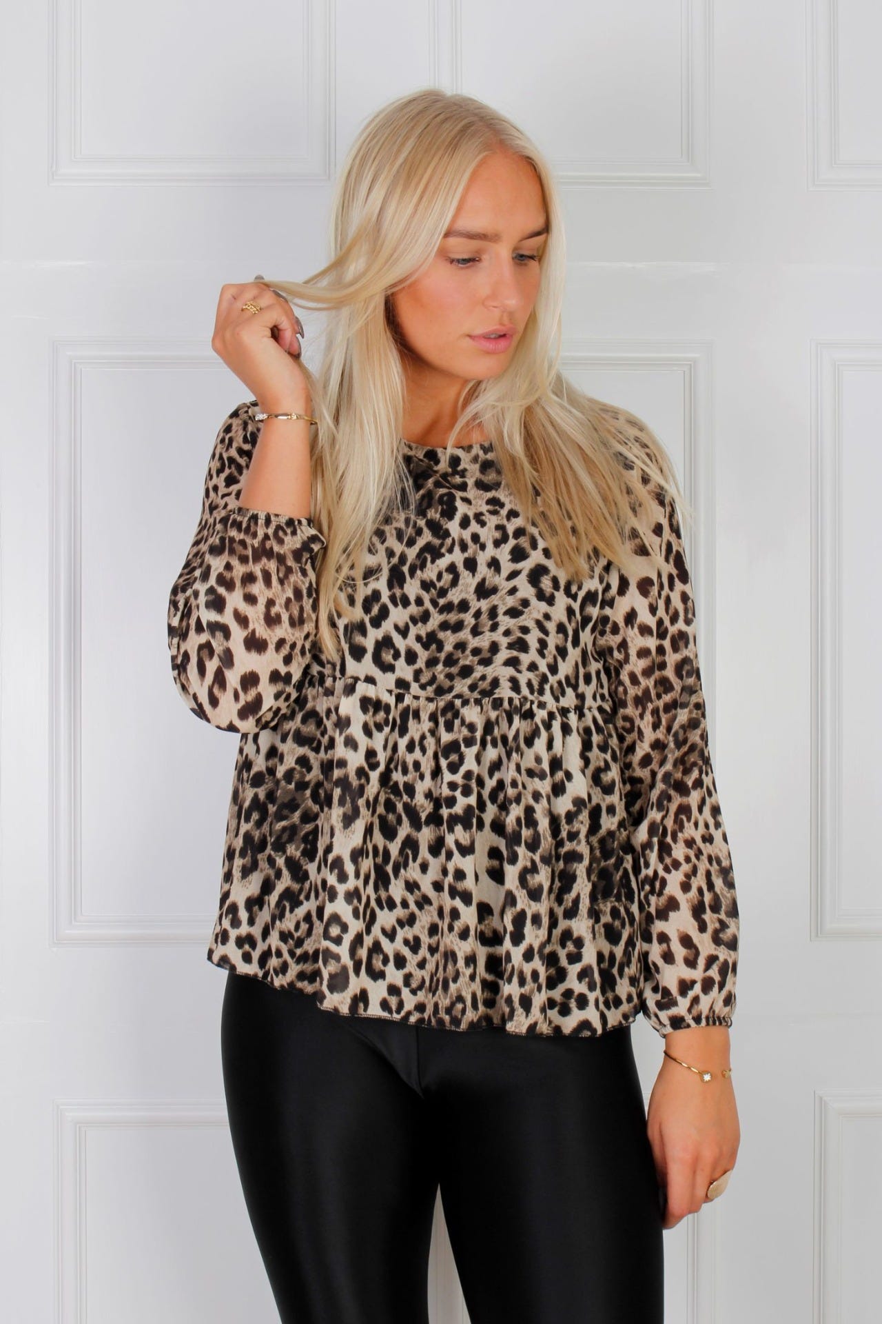 Frida bluse, leopard