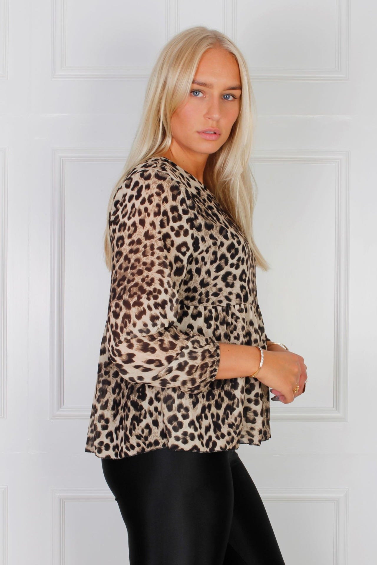 Frida bluse, leopard