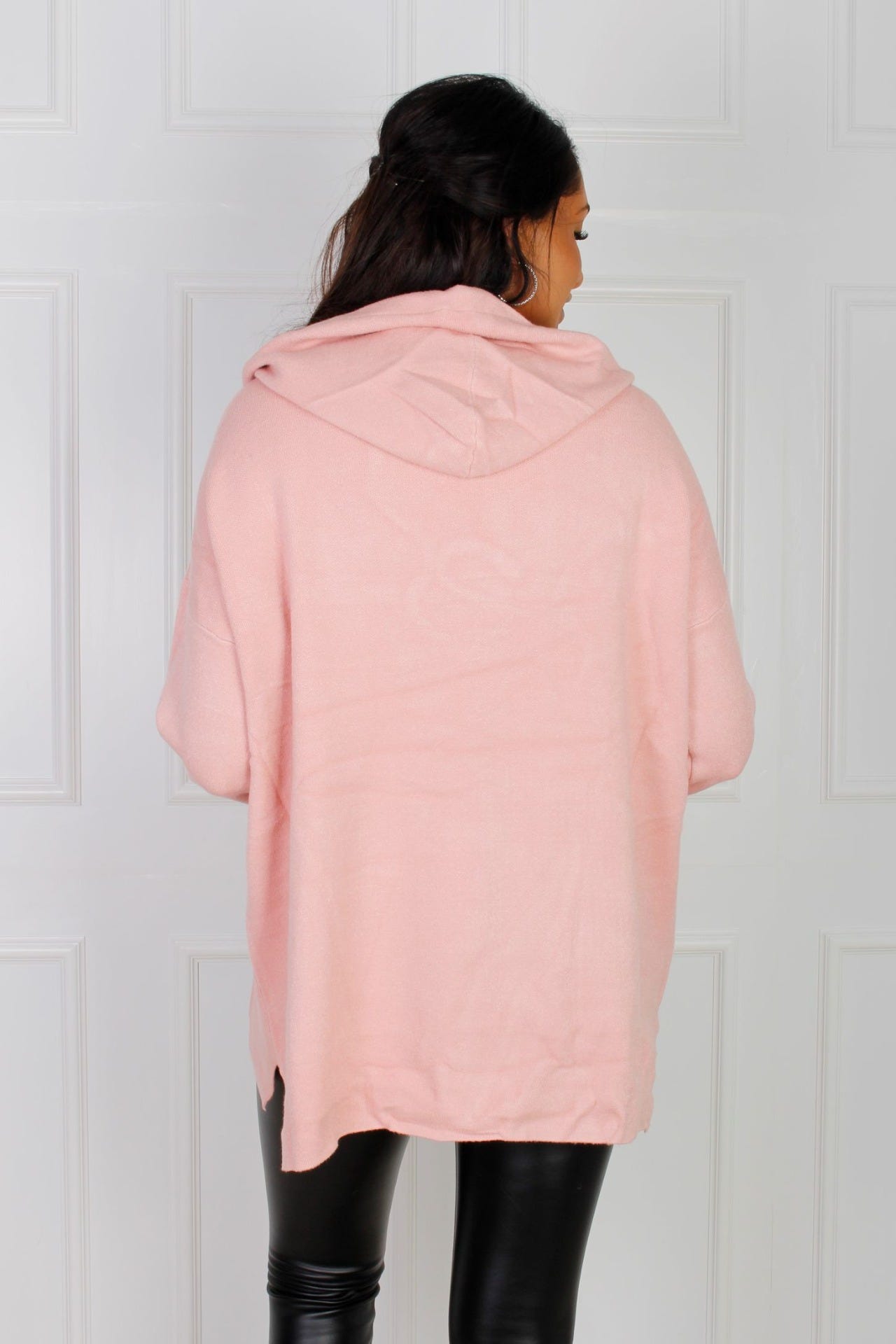 Hoodie med nitter, Rosa