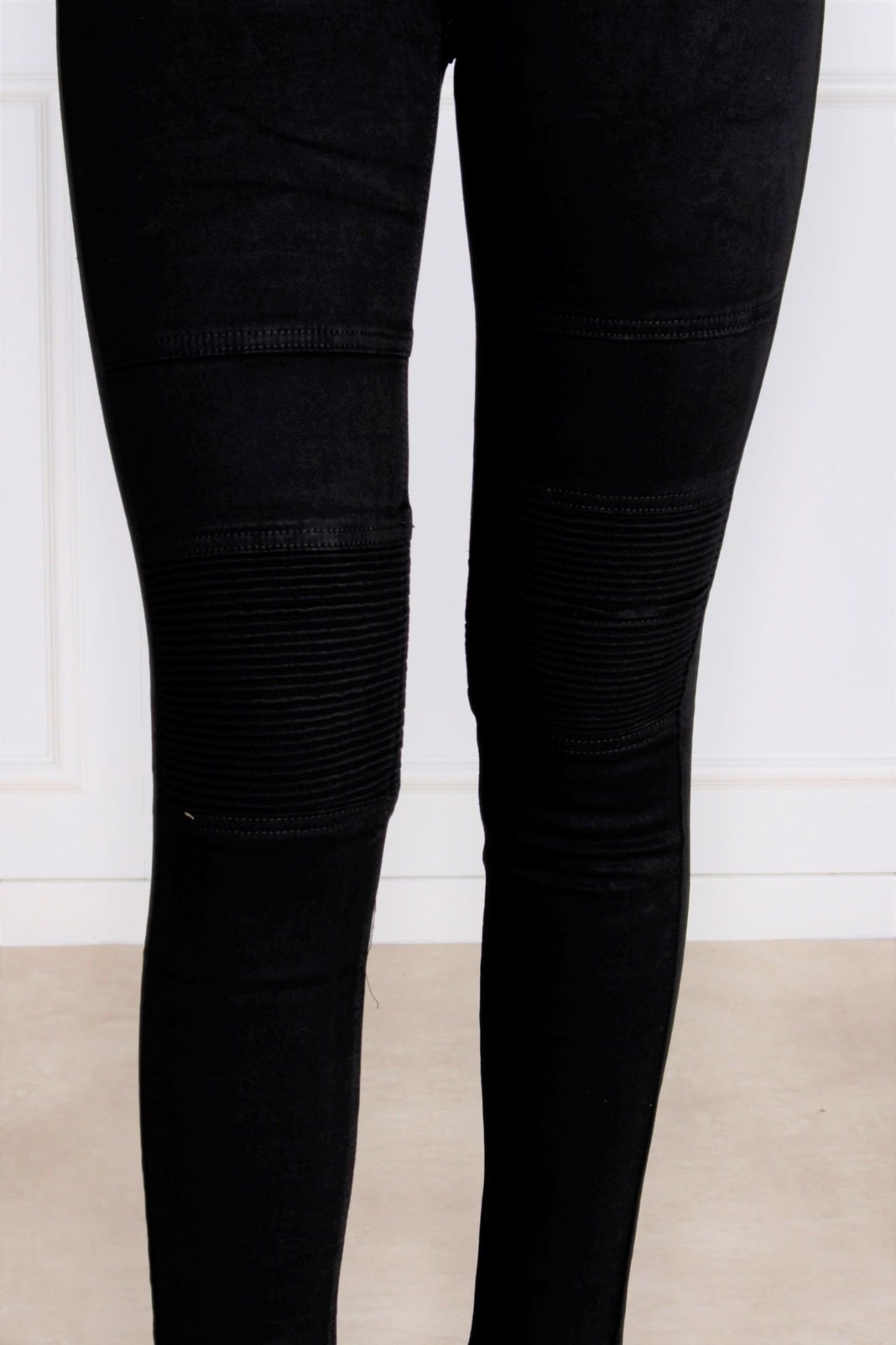 Biker jeans, sort