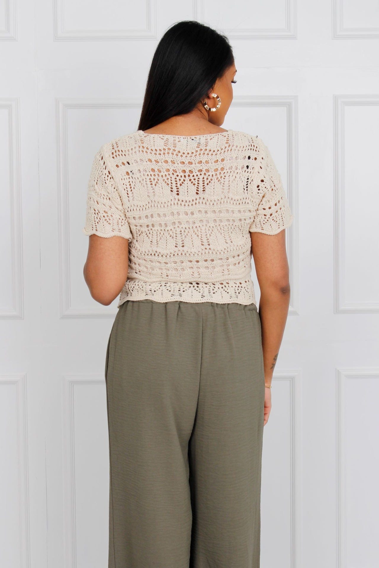 Strik top, Beige