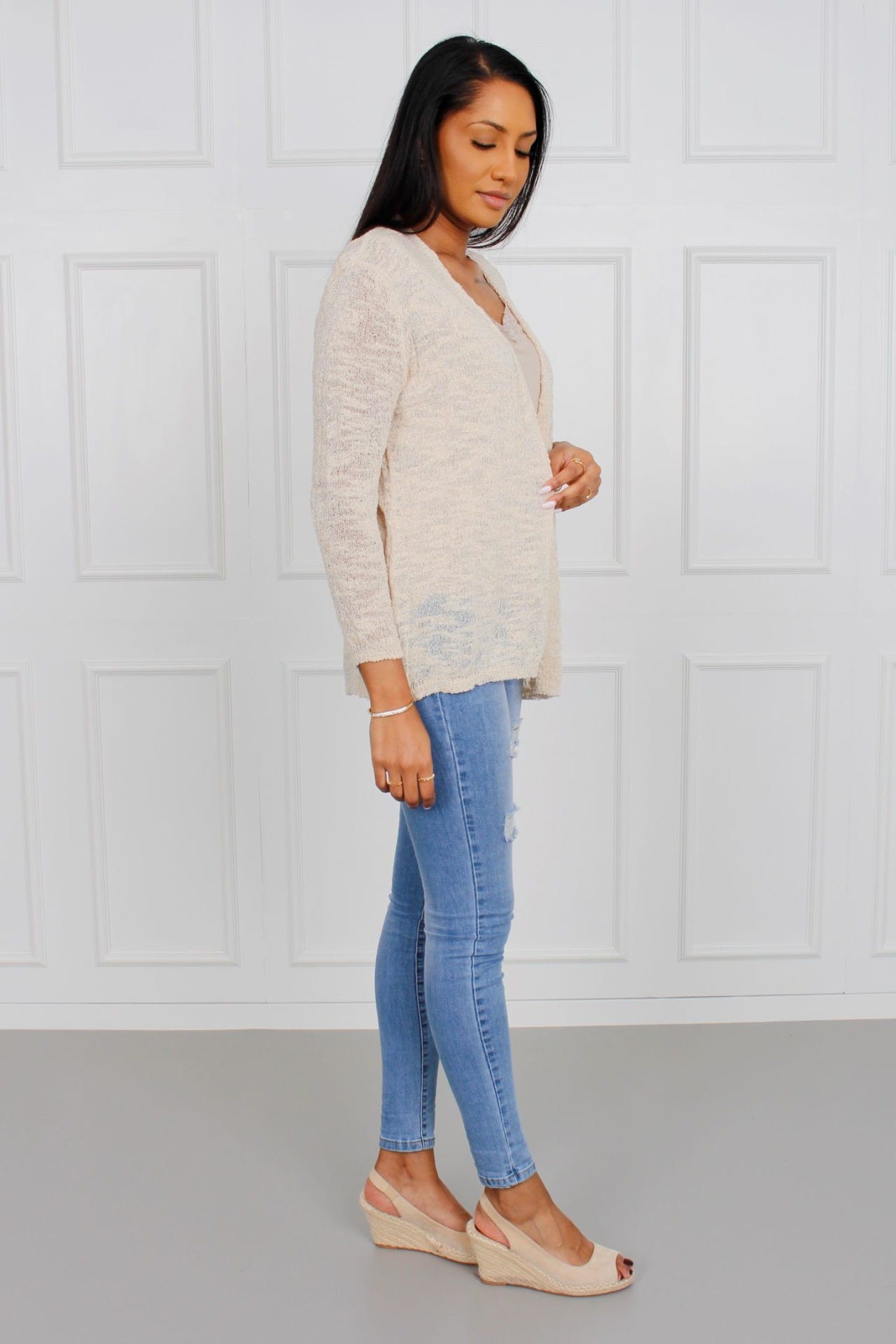 Tynd cardigan, Beige