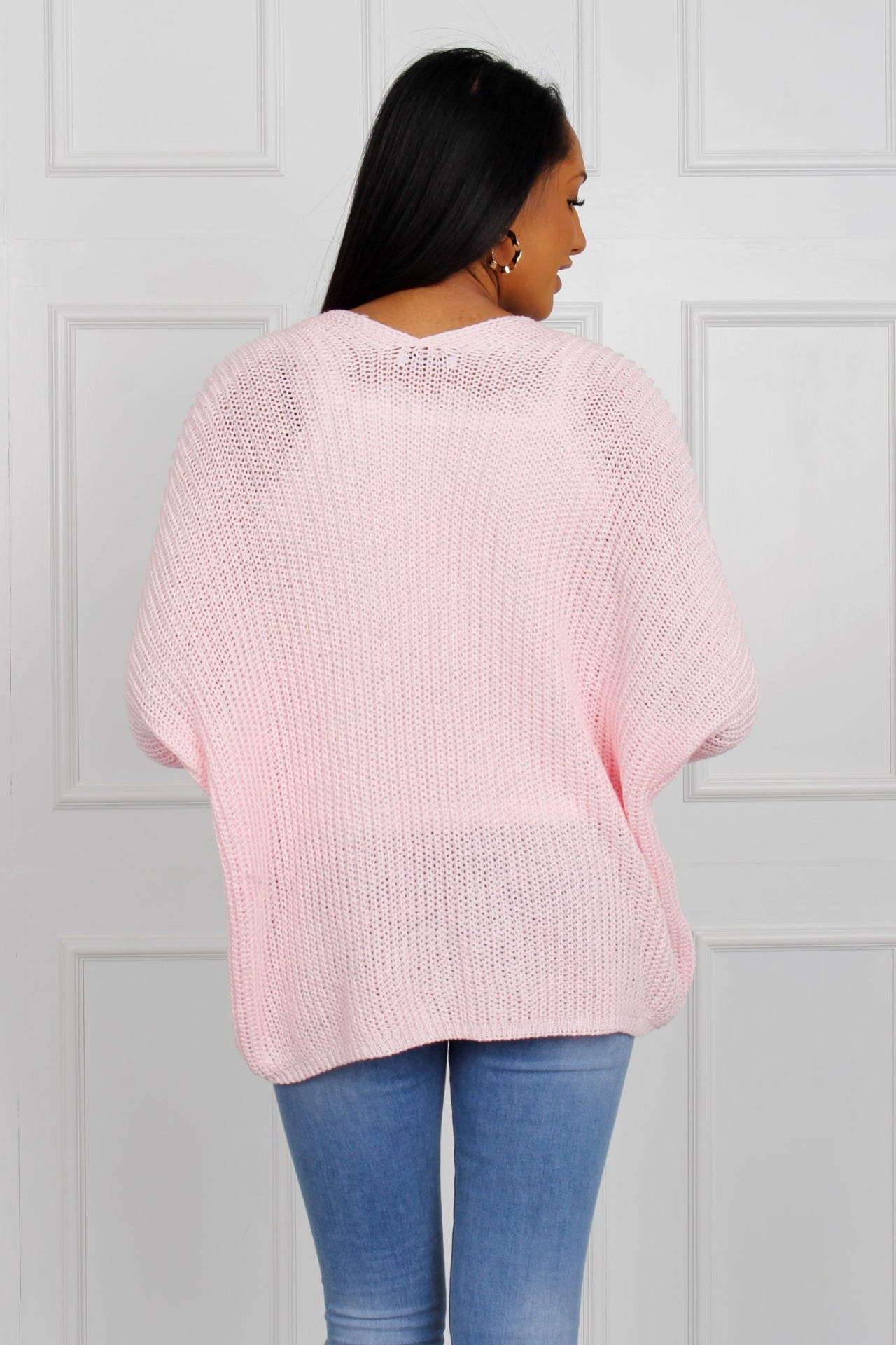 Løs cardigan, rosa