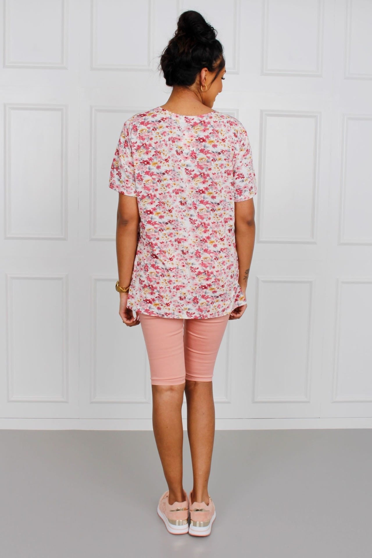 Blød blomster t-shirt, Rosa