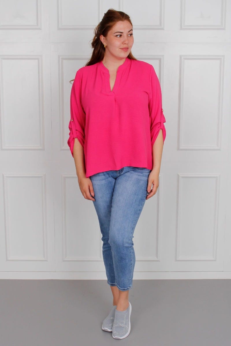 Adeline bluse, fuchsia pink