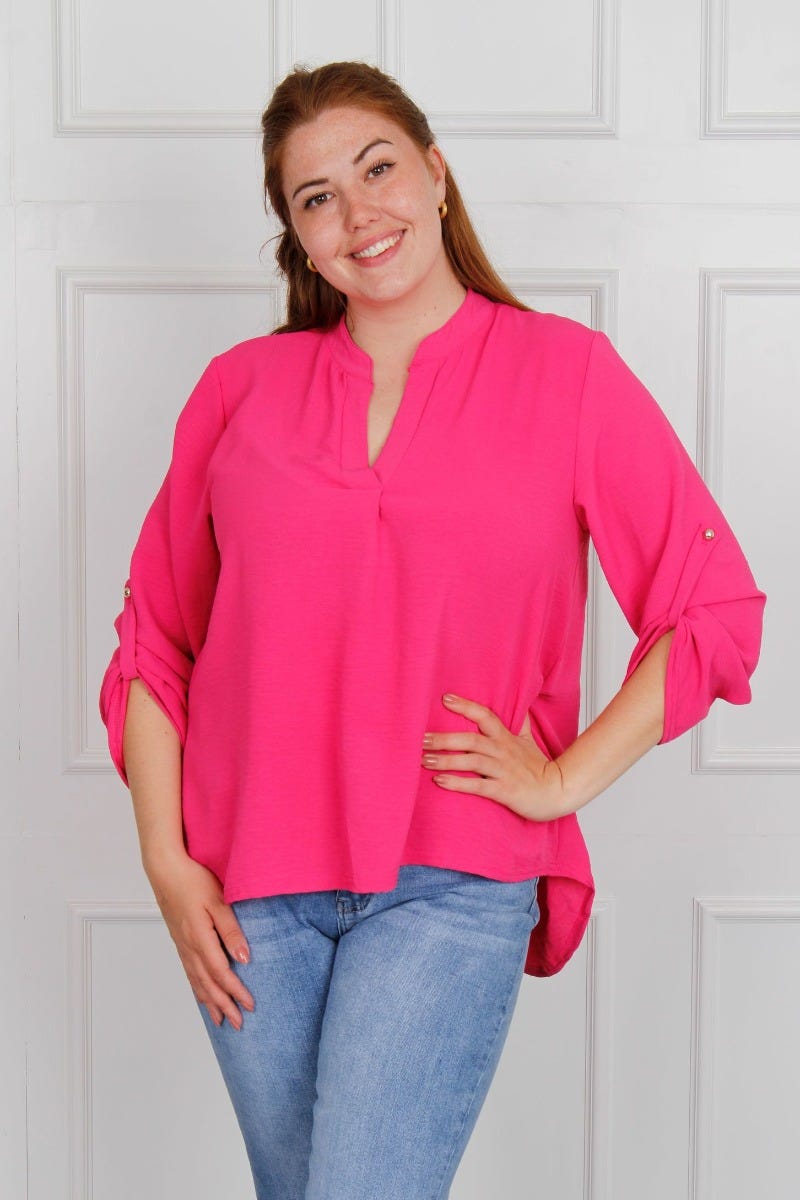 Adeline bluse, fuchsia pink