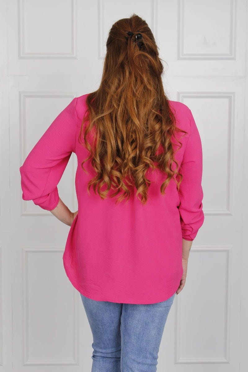 Adeline bluse, fuchsia pink