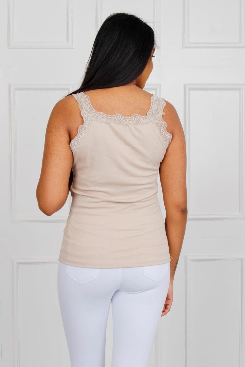 Stephanie top kort, beige