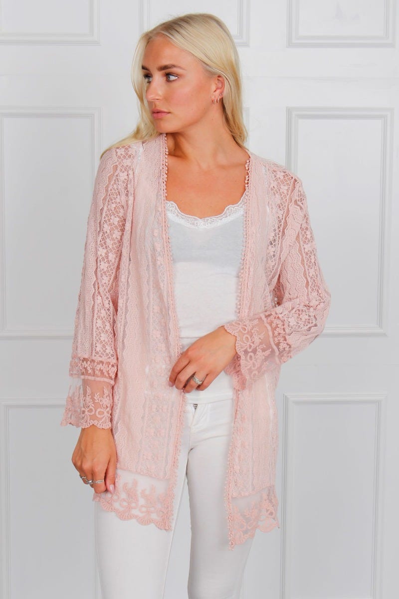 Anna blonde kimono, rosa