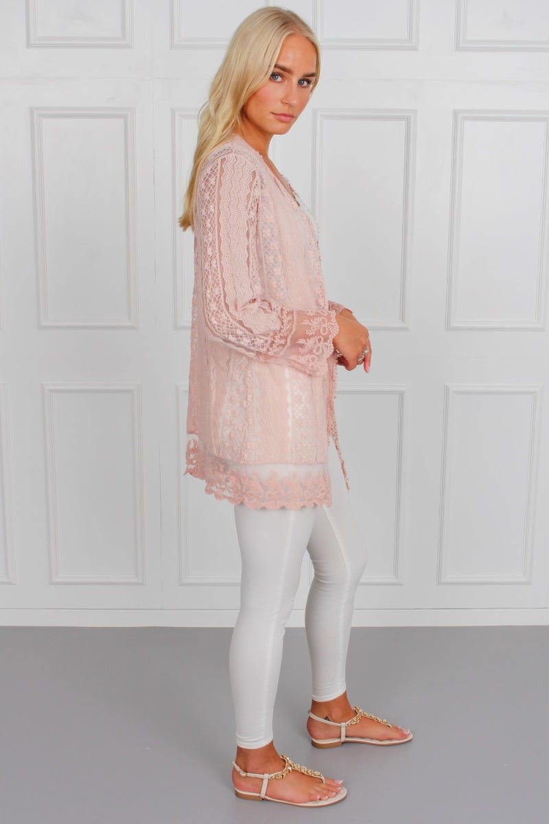 Anna blonde kimono, rosa