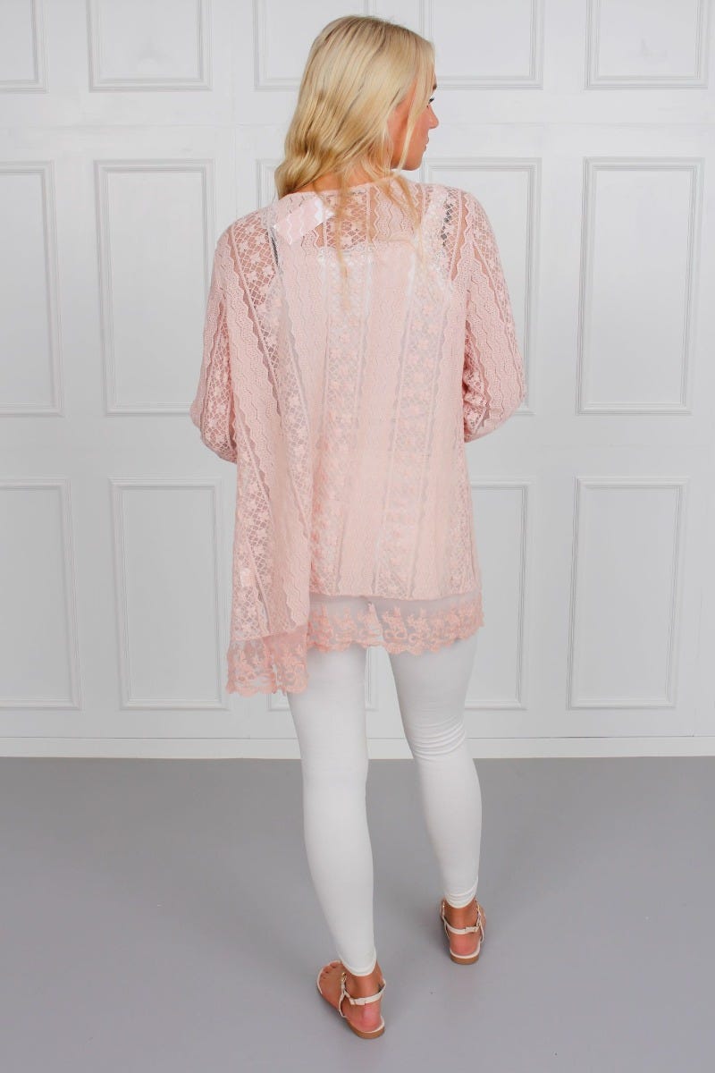 Anna blonde kimono, rosa