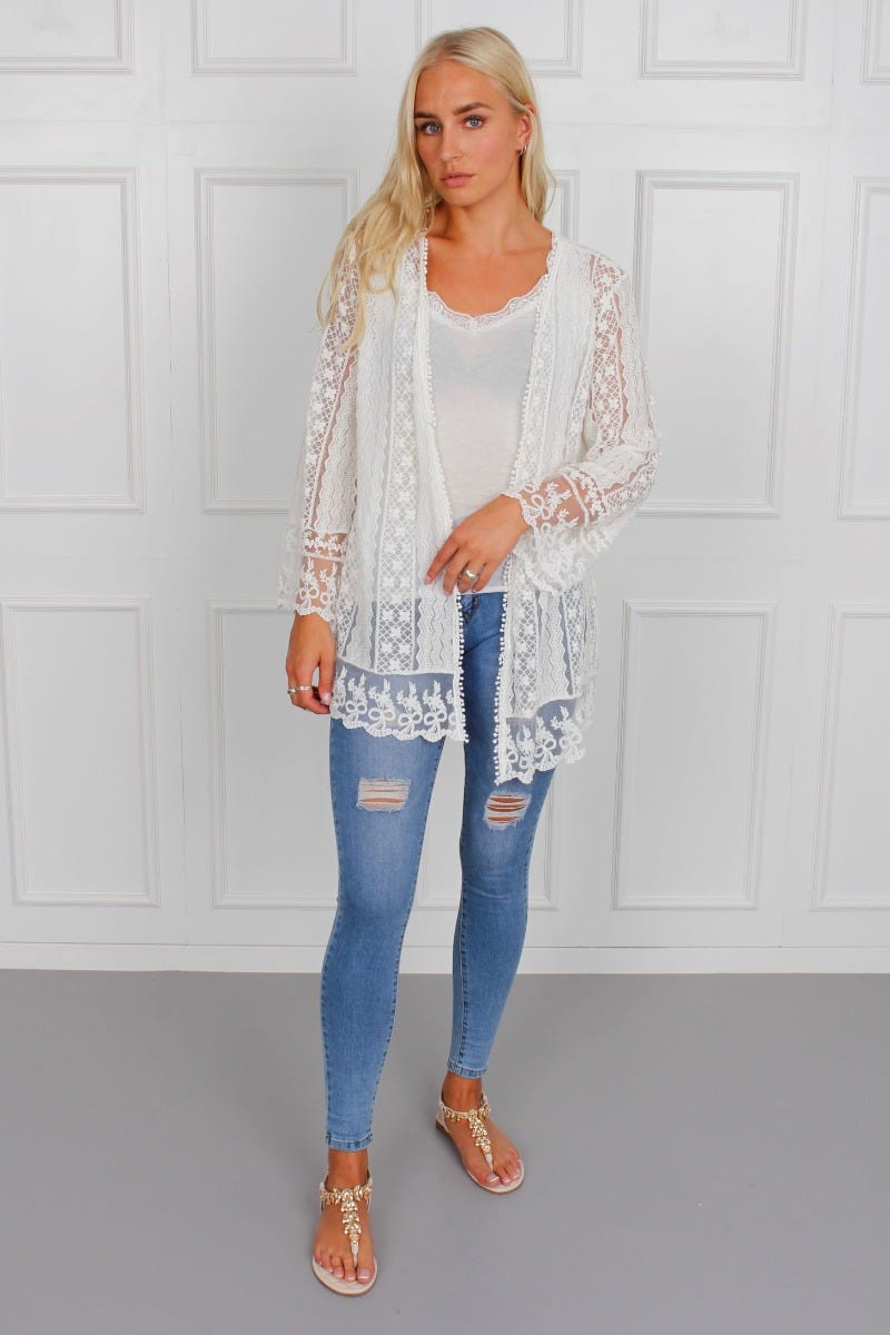 Anna blonde kimono, creme