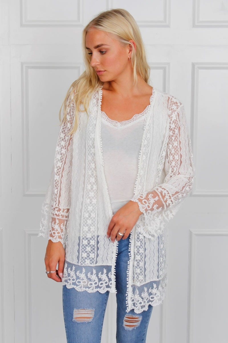 Anna blonde kimono, creme