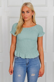 ALEXA SMOCK TOP, MINT