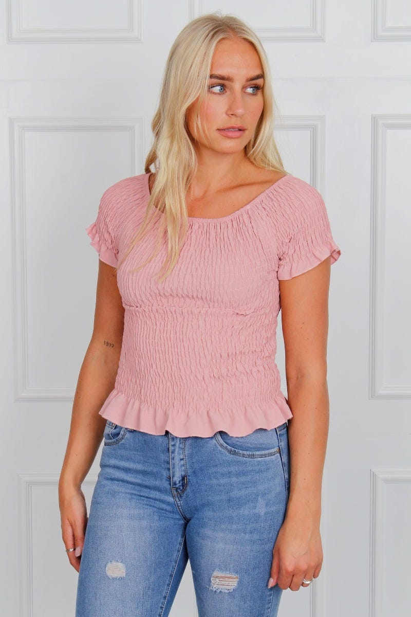 ALEXA SMOCK TOP, ROSA