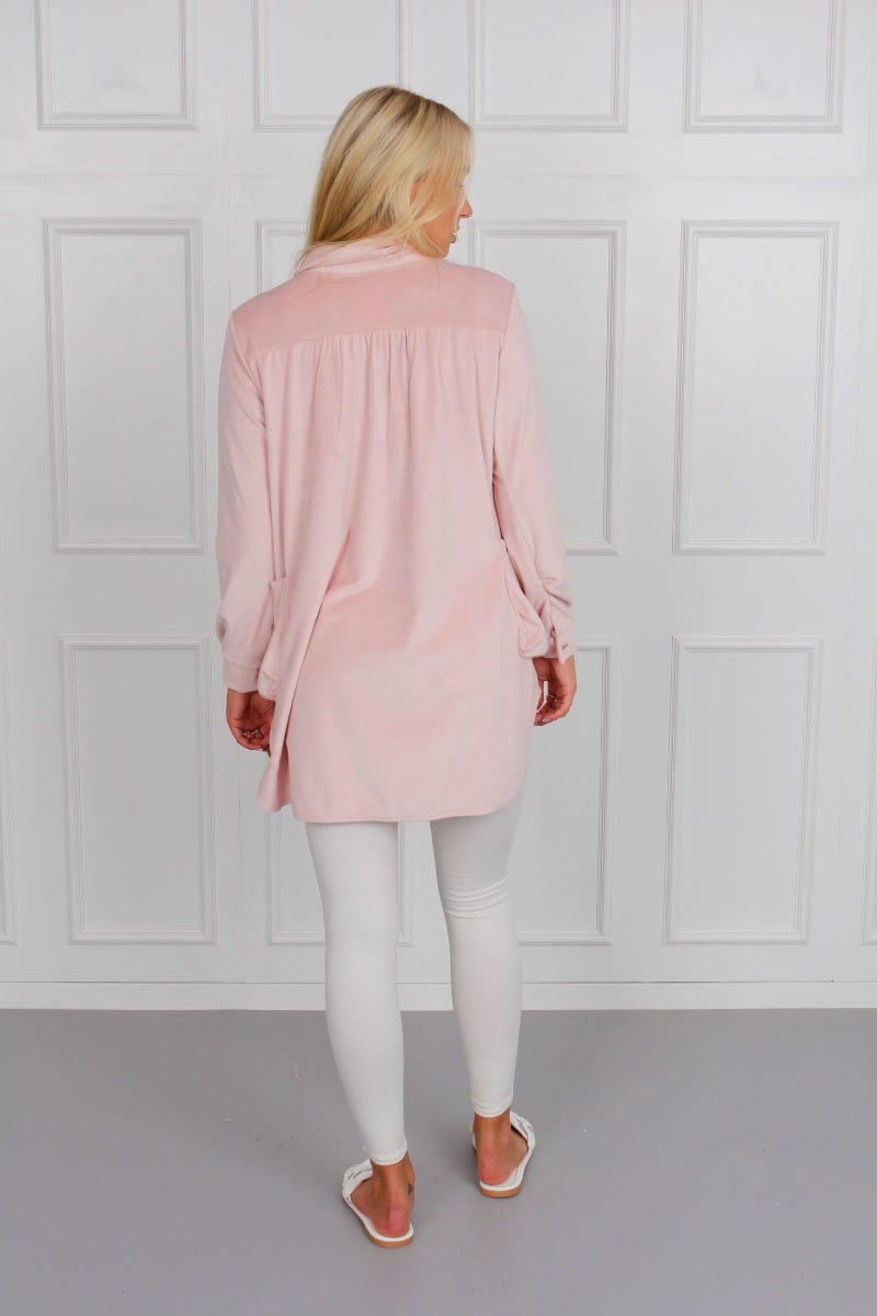 Velour trøje, rosa