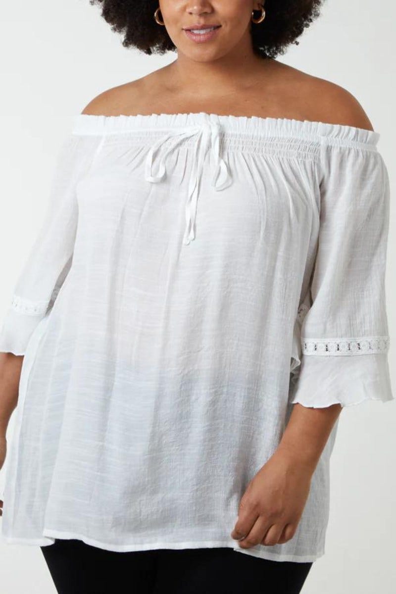 Top m. off the shoulder Hvid