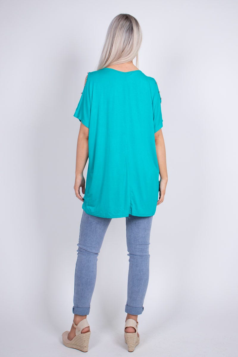 T-shirt m. svanemotiv Aqua