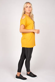 T-shirt m. svanemotiv Mustard