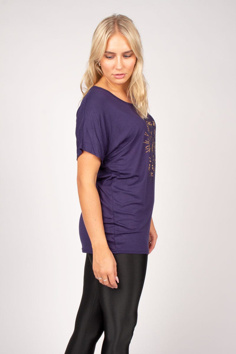 T-shirt m. leo motiv Navy