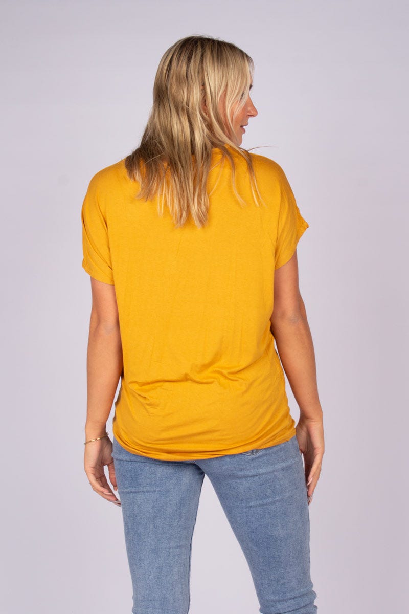 T-shirt m. similisten Mustard