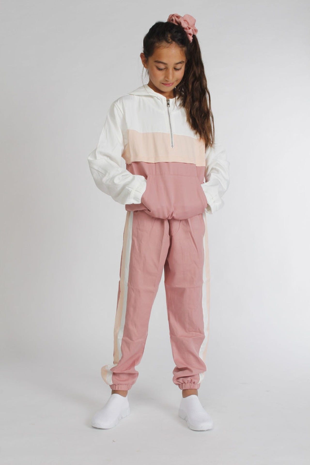 Hoodie med lomme, pink