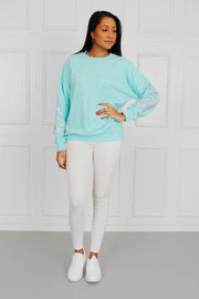 Sweat med glimmervinger, mint