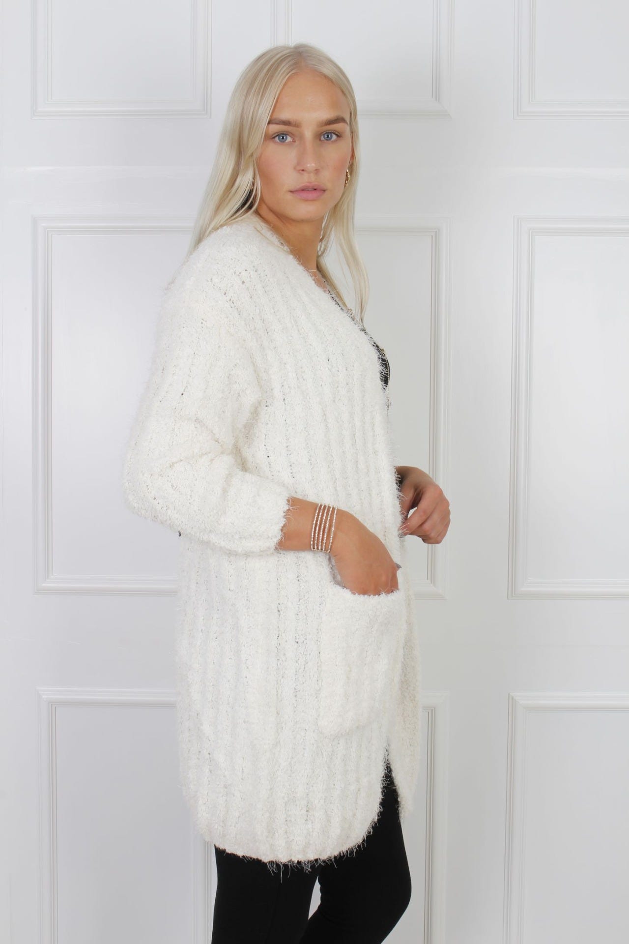 Blød cardigan, creme