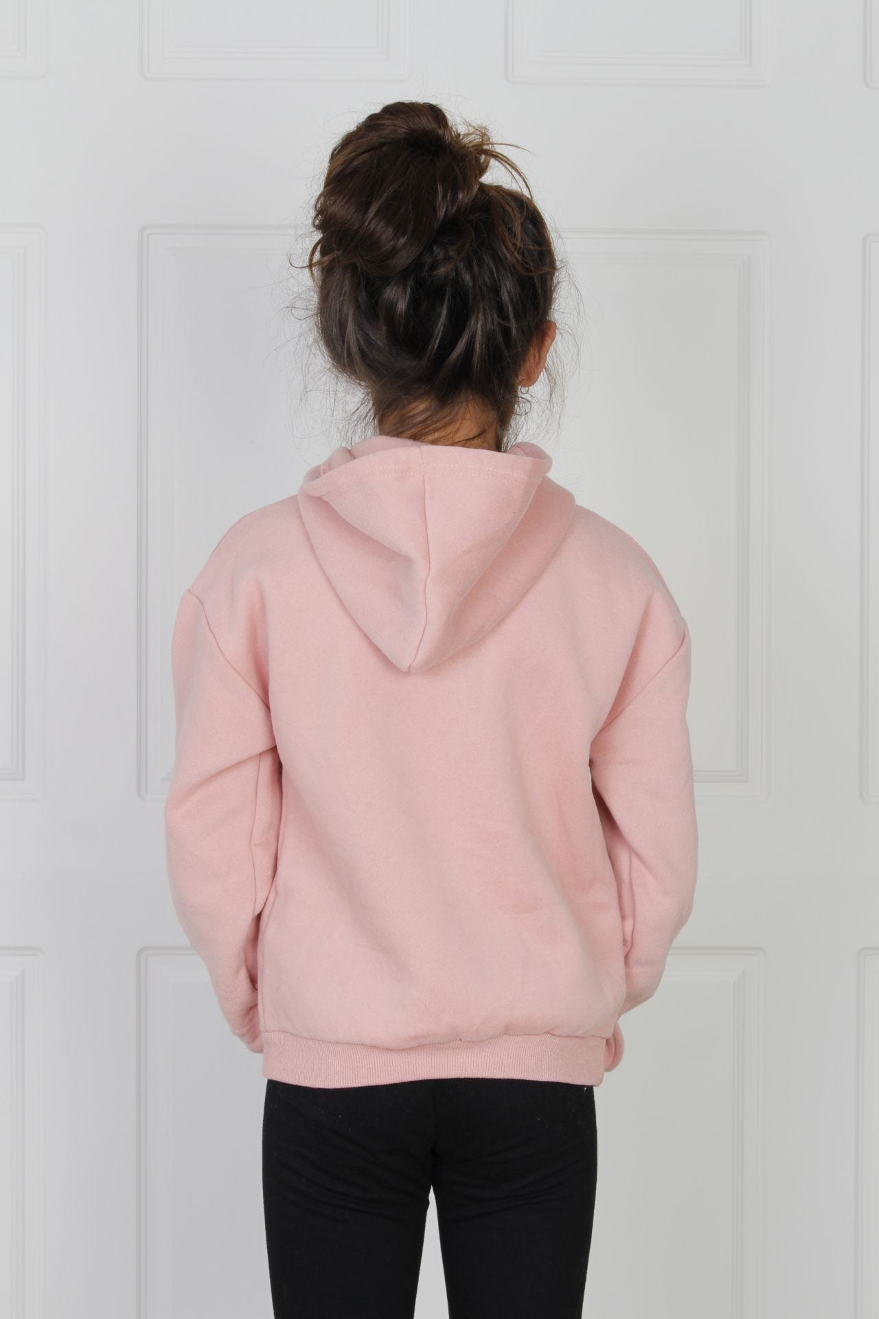 Hoodie med lynlås, rosa