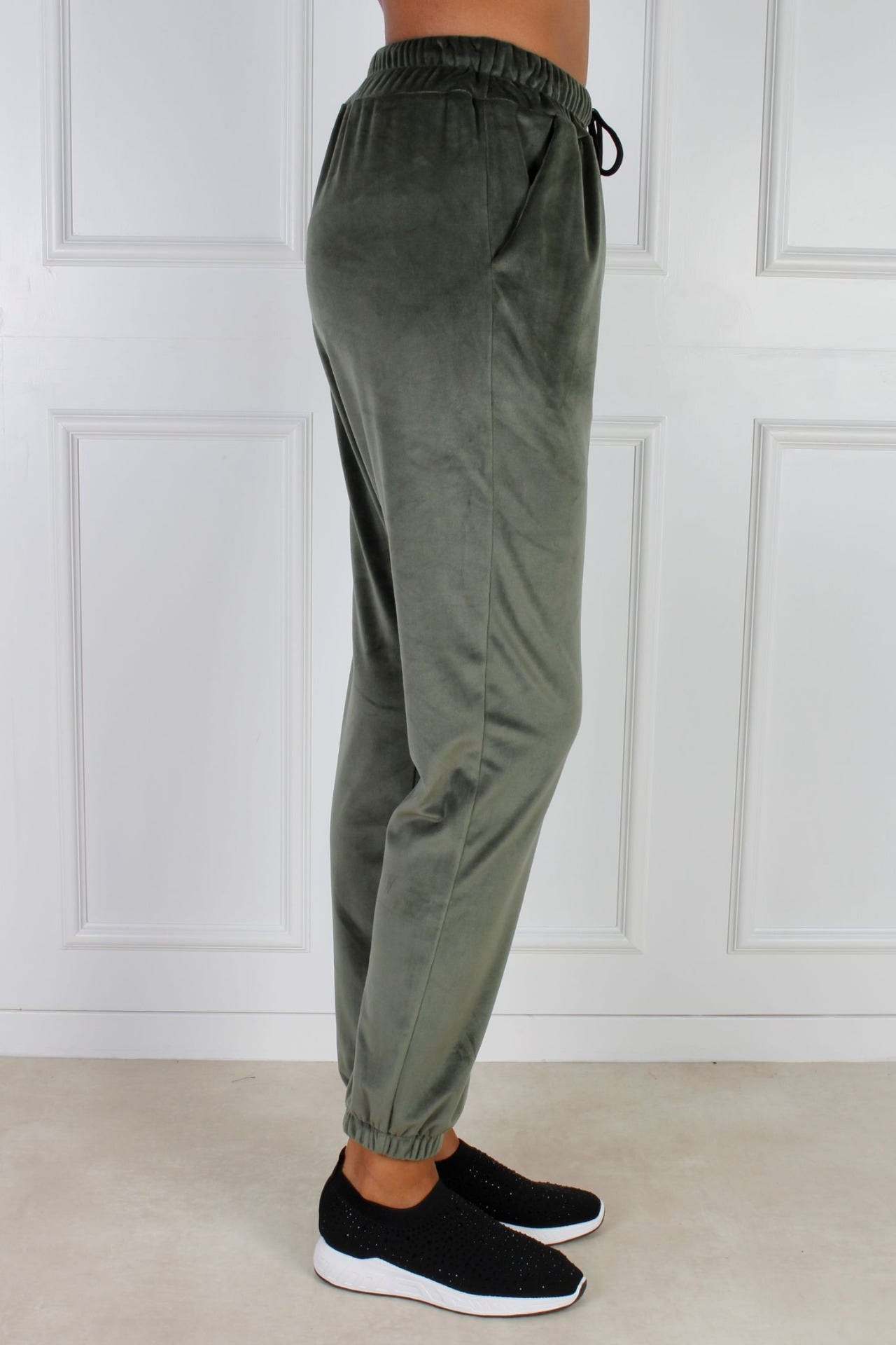 Liv velour bukser, Khaki