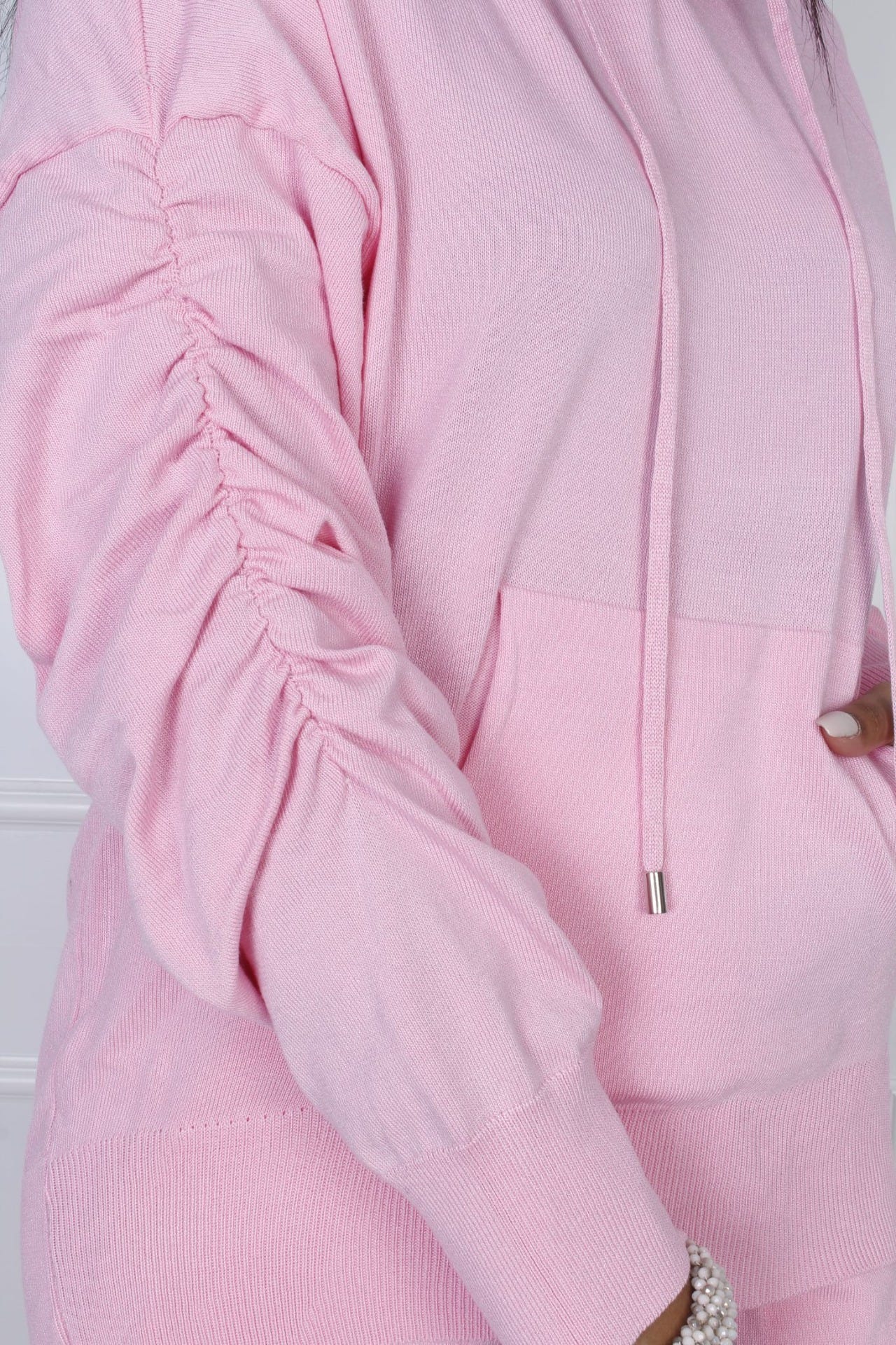 Hoodie med lommer, pink